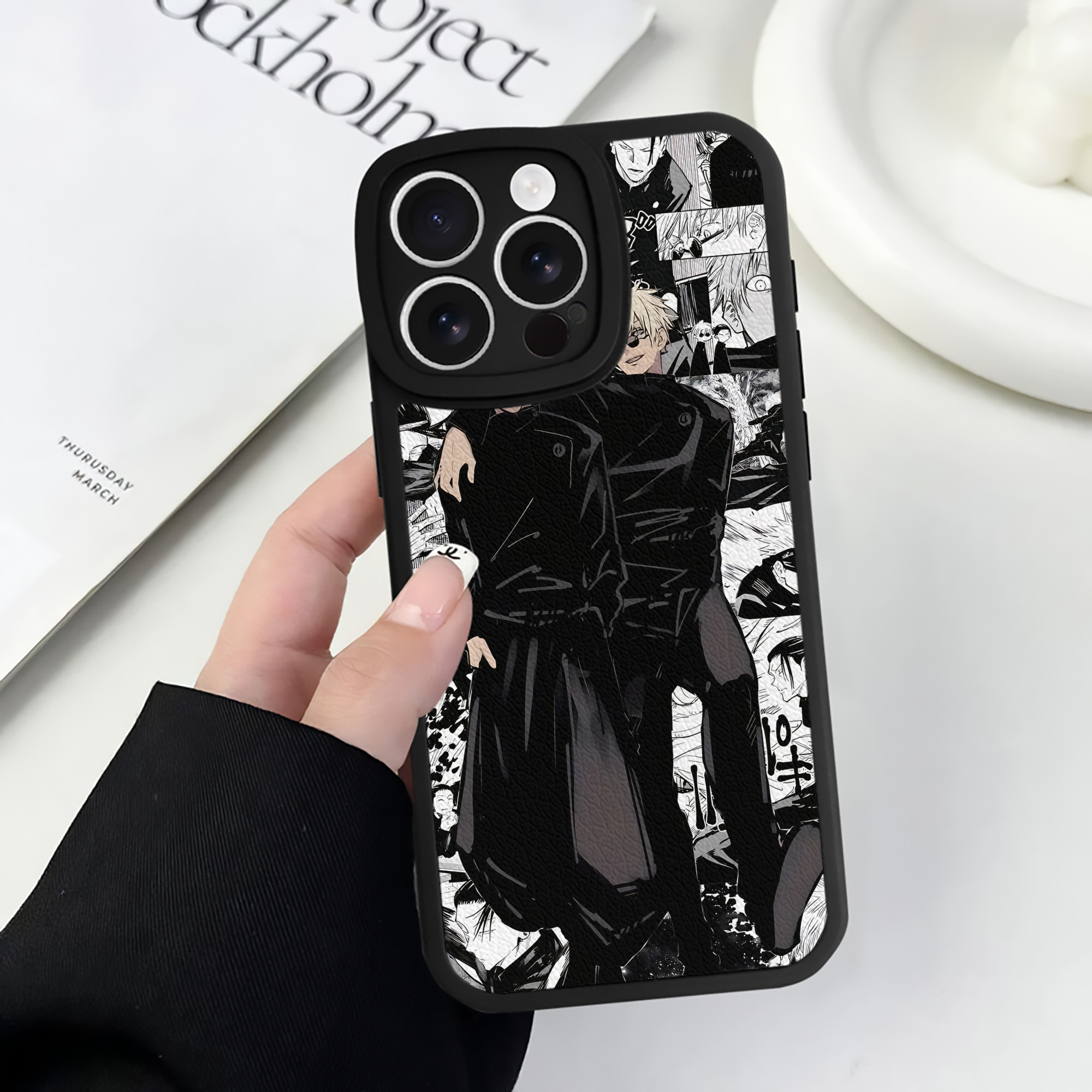 （画像用） 呪術廻戦 Jujutsu Kaisen 【iPhone 16シリーズ対応】シリコンスマホケース（レザー調） 材質：シリコン
